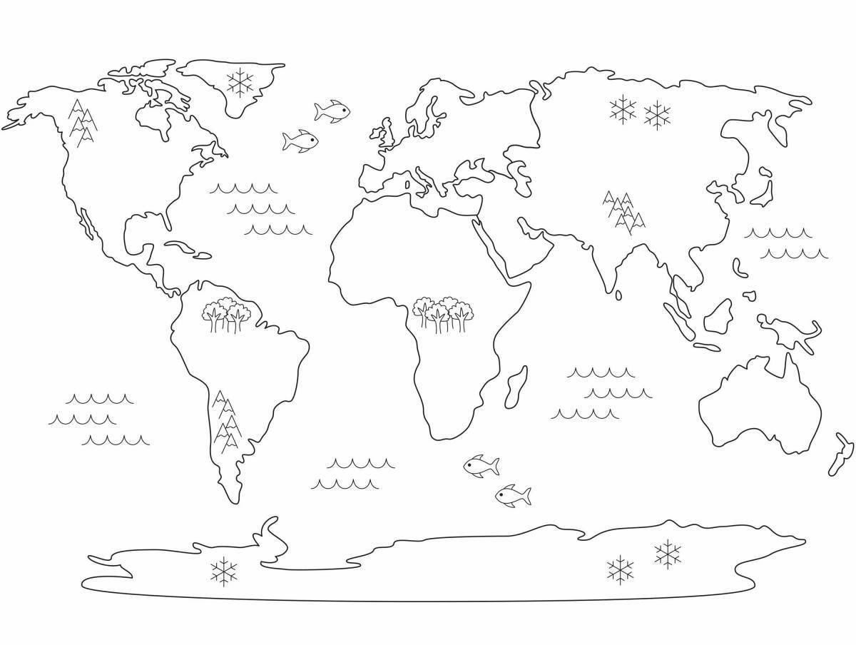Сияющая карта мира с границами