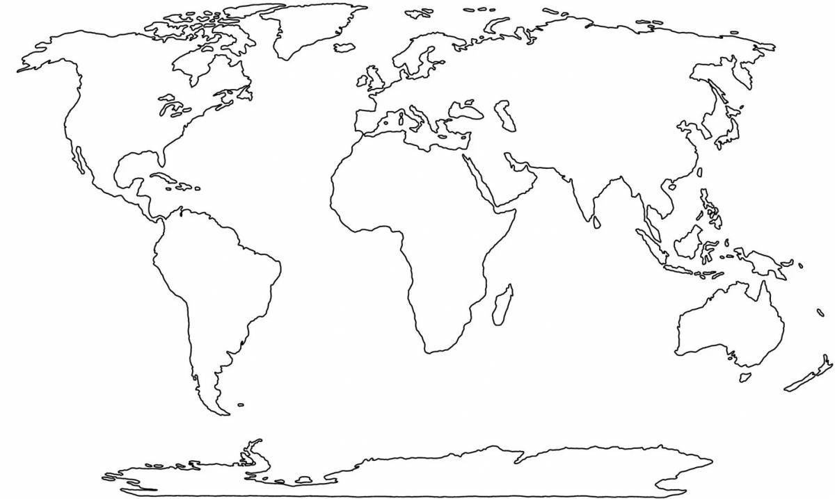 A majestic map of the world with borders
