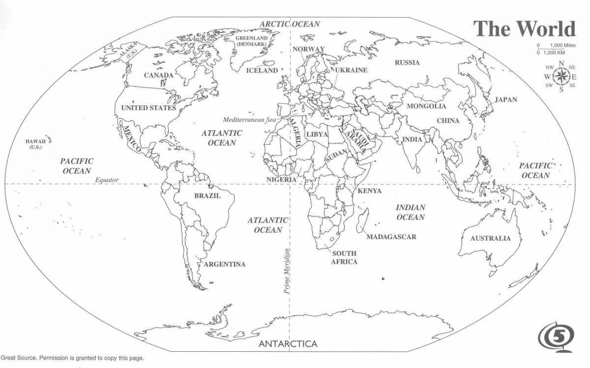 Luxury world map with borders