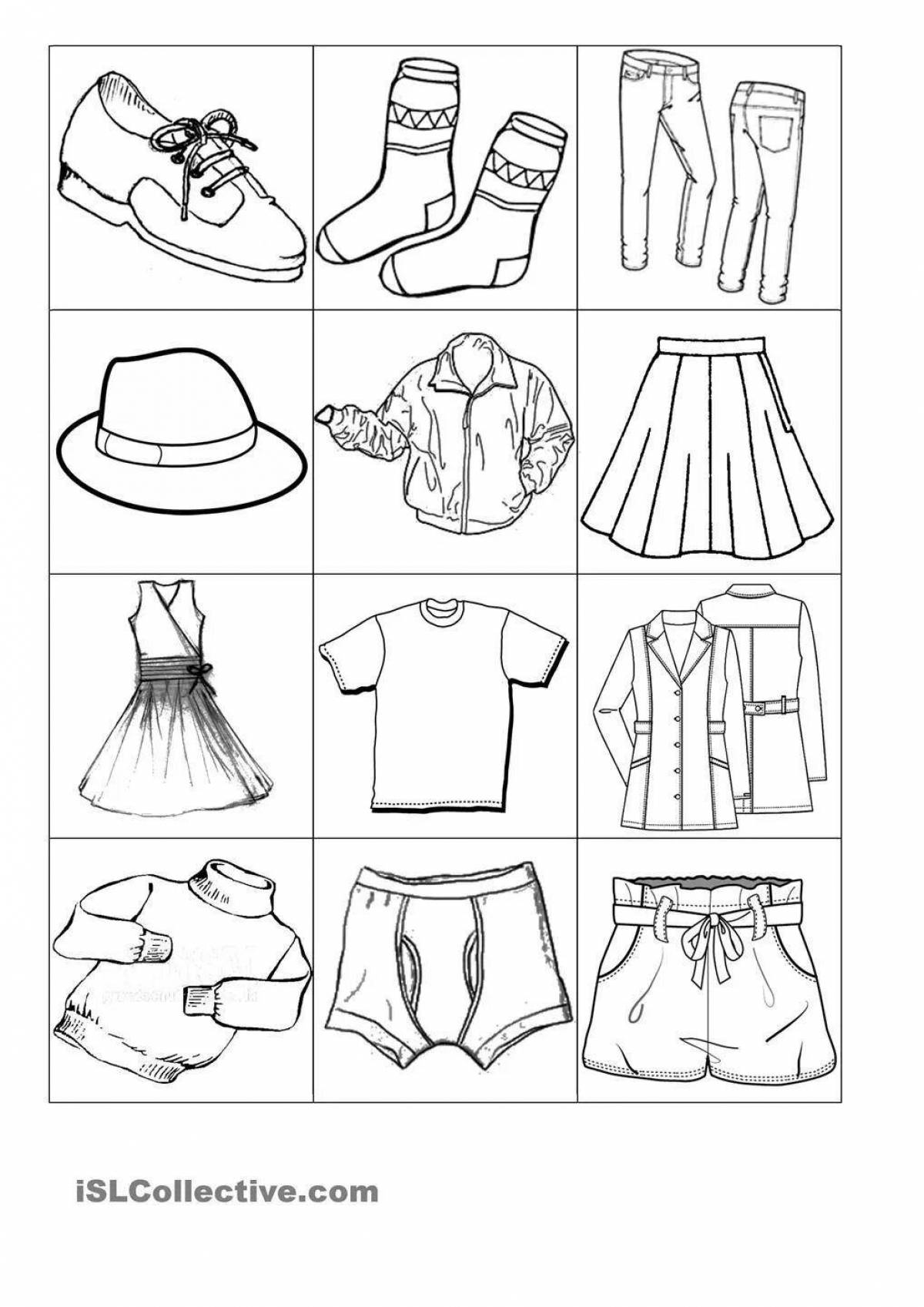 Coloring book fun summer clothes for kids