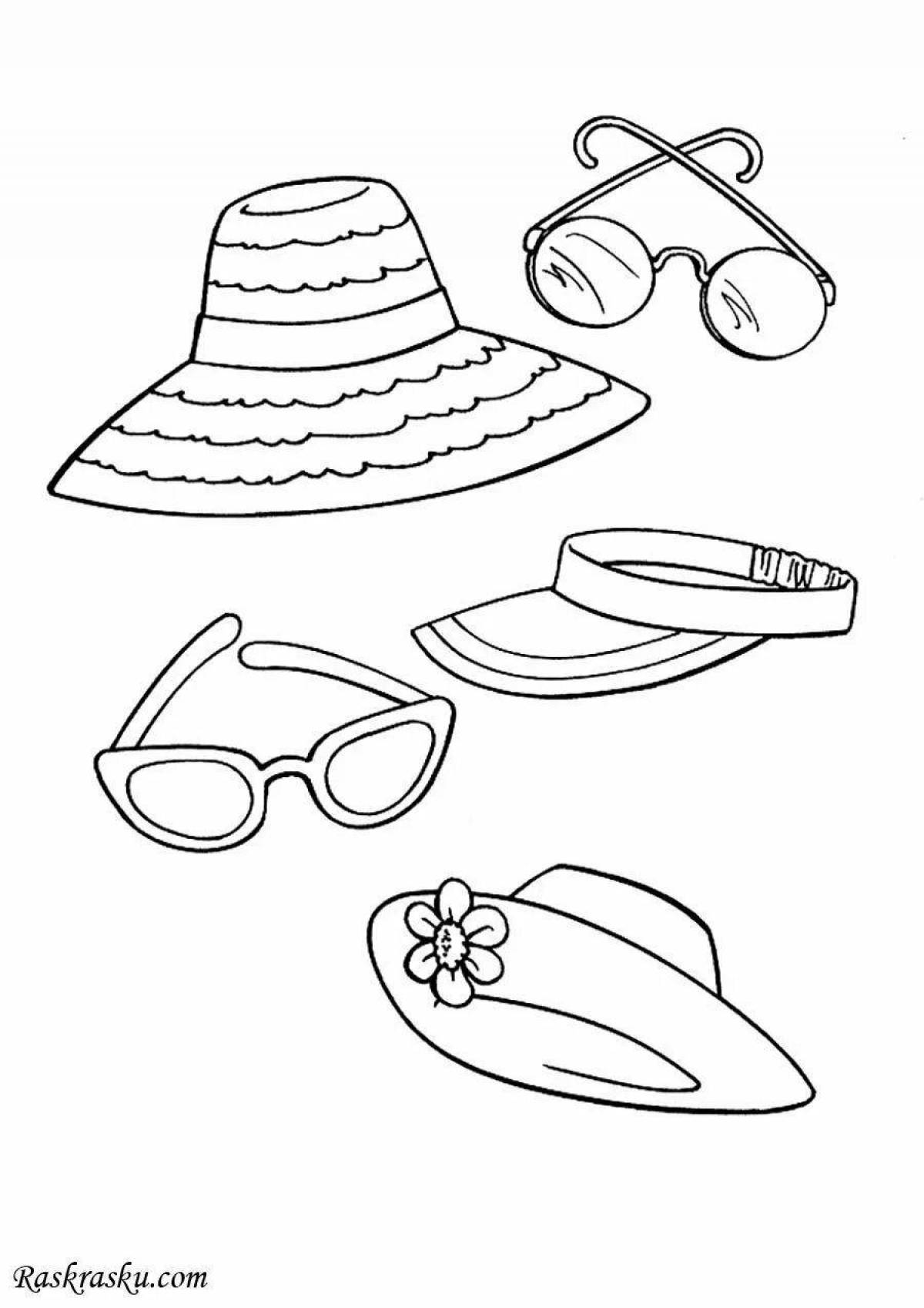 Adorable summer clothes coloring page for kids