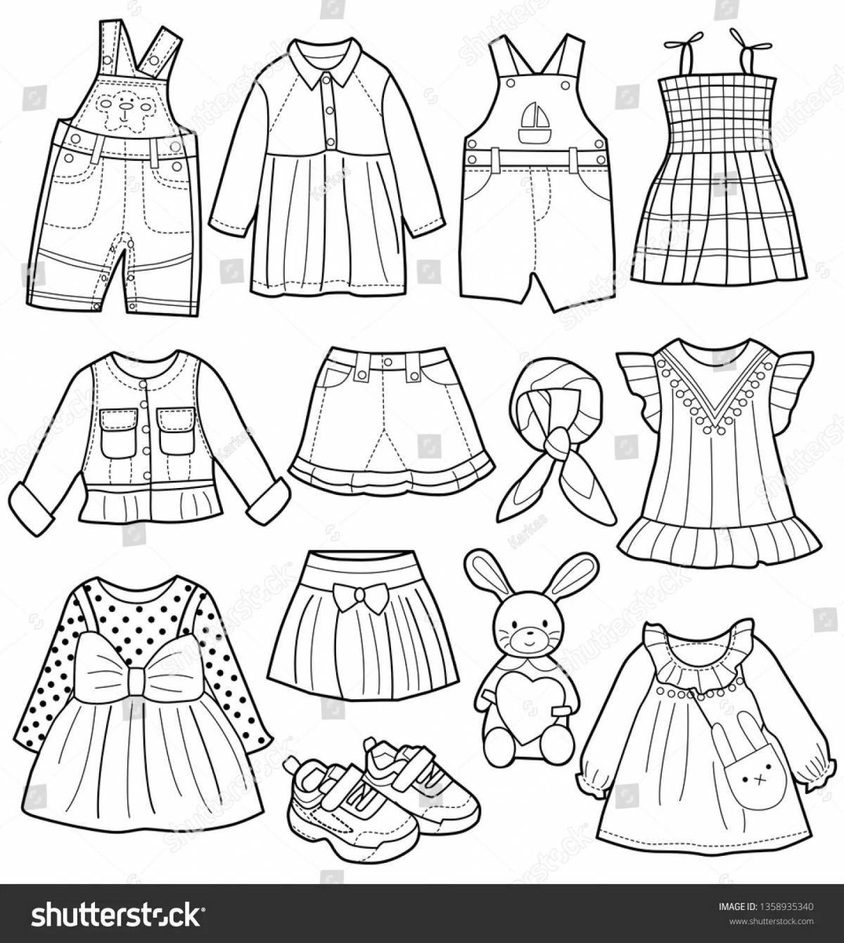 Cool summer clothes coloring pages for kids