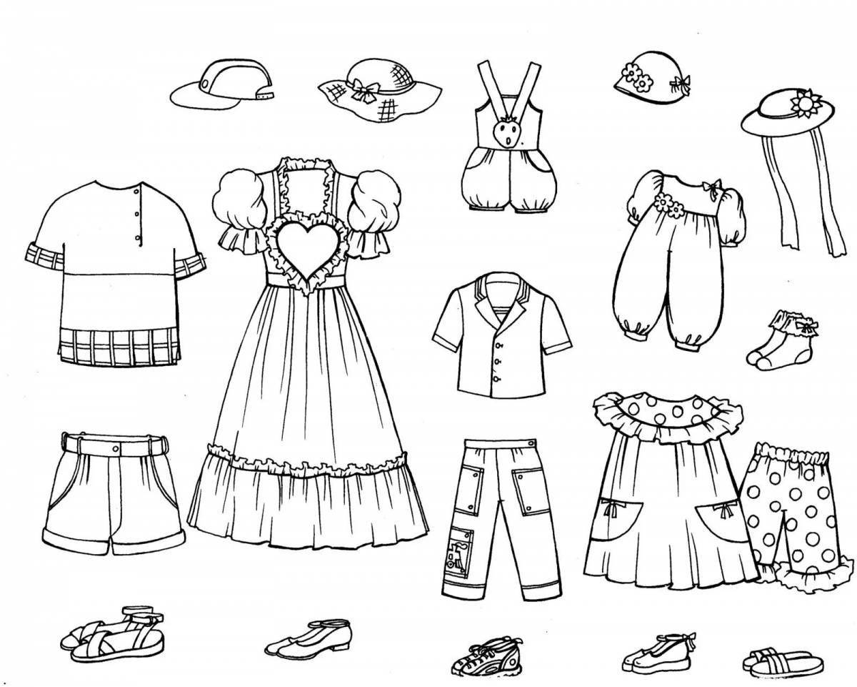 Fabulous summer clothes coloring pages for kids