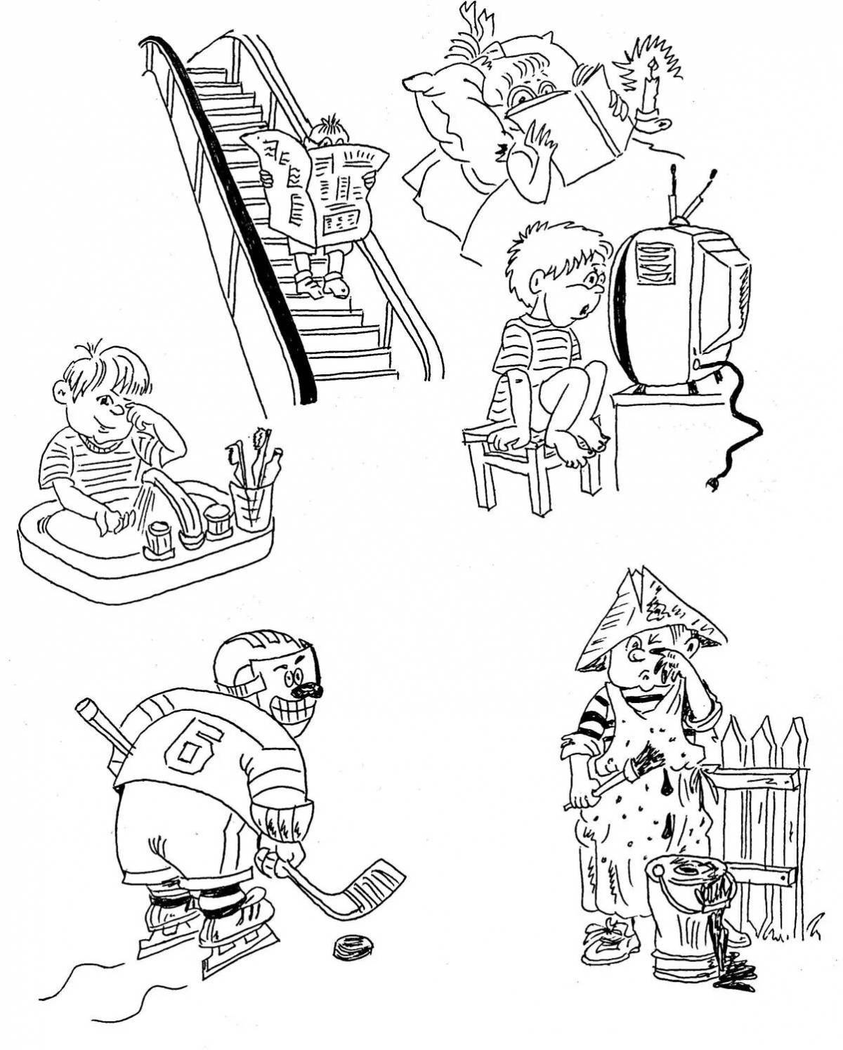 Раскраска Неприятная раскраска плохих привычек