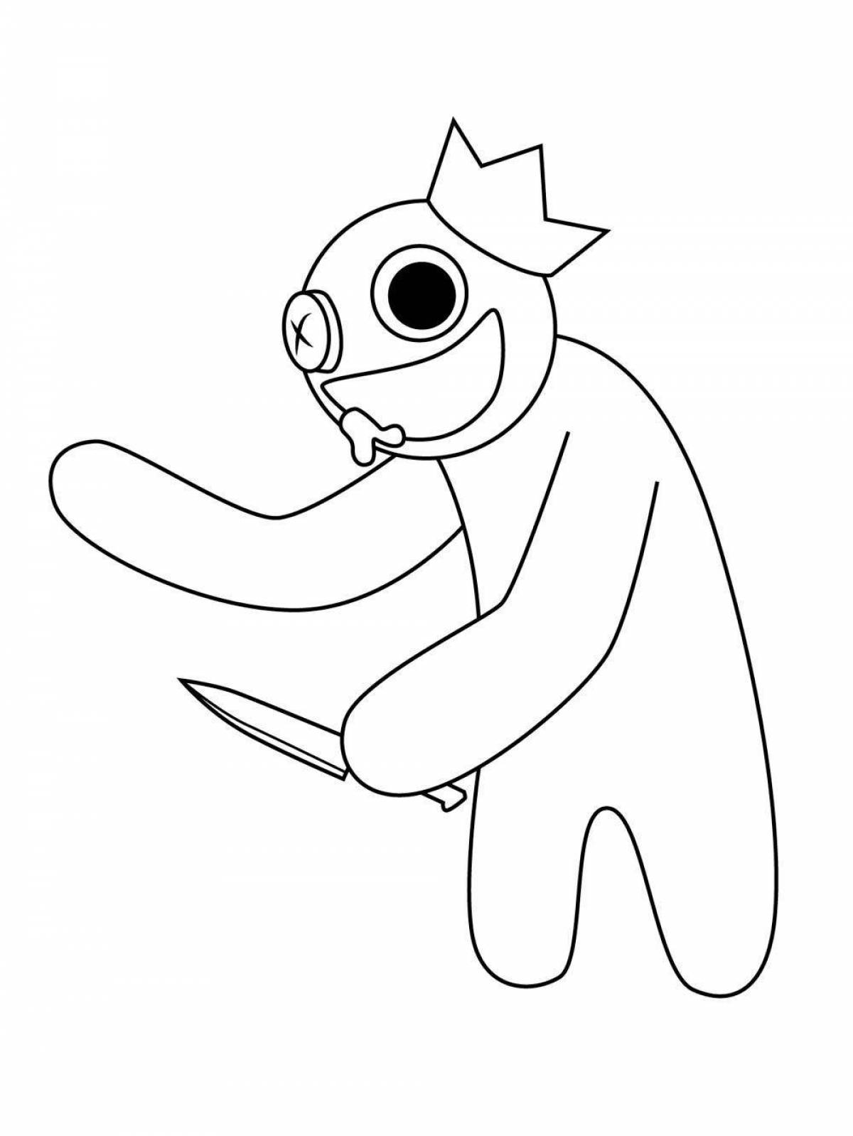 Radiant coloring page blue от rainbow friends
