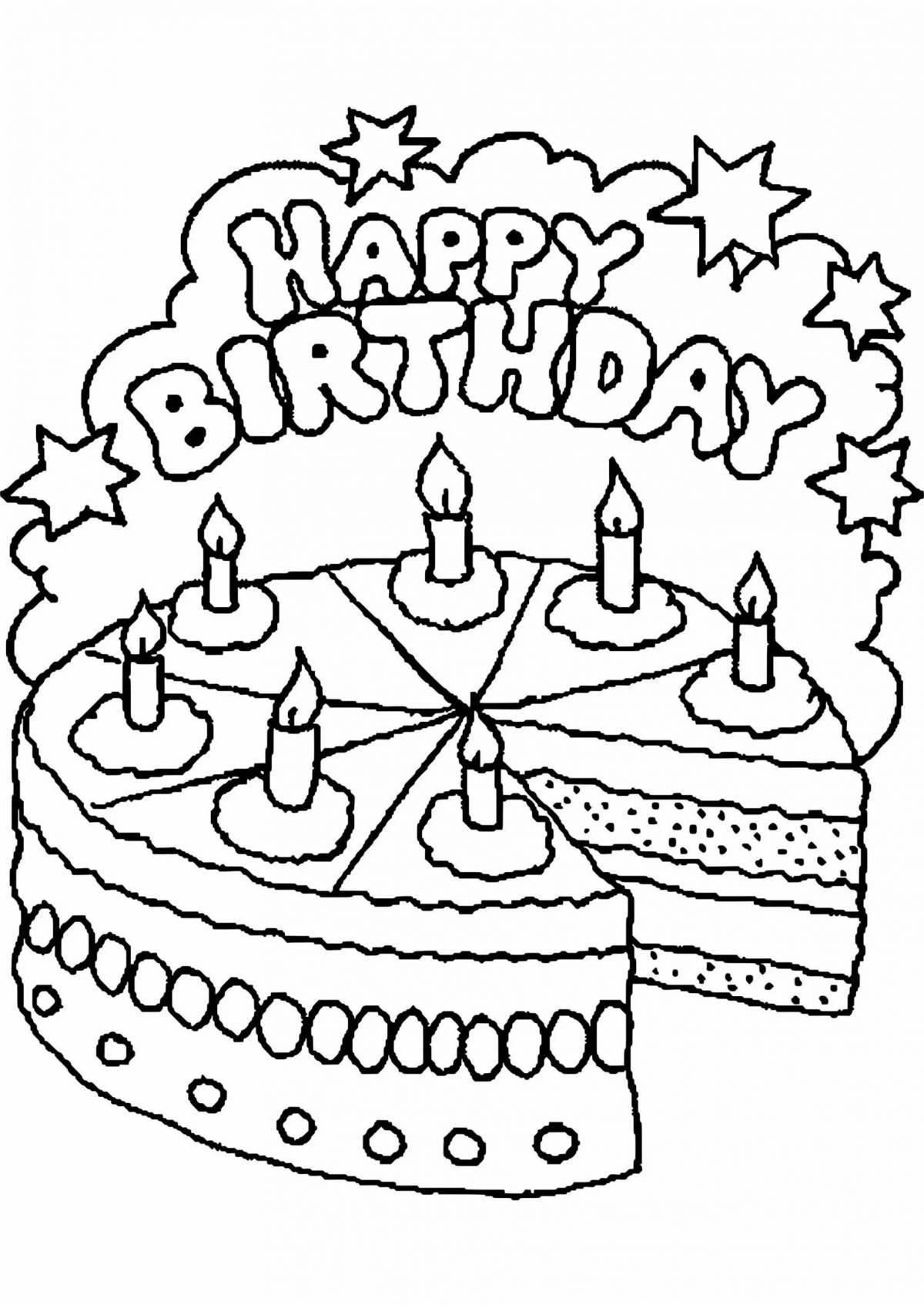 Great happy birthday godmother coloring page