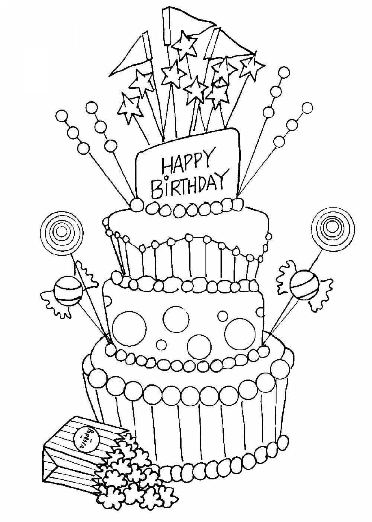Happy godmother's birthday coloring page