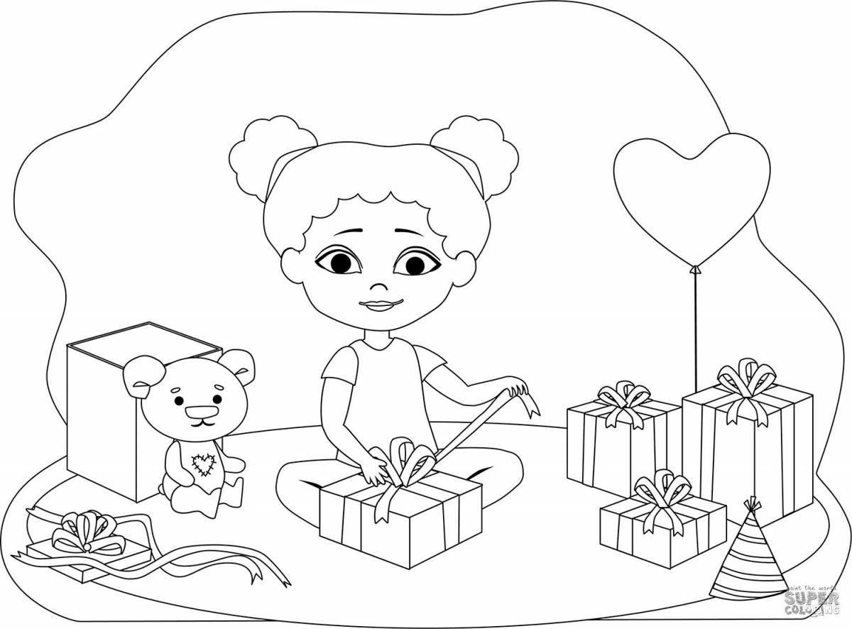 Happy birthday godmother dazzling coloring page