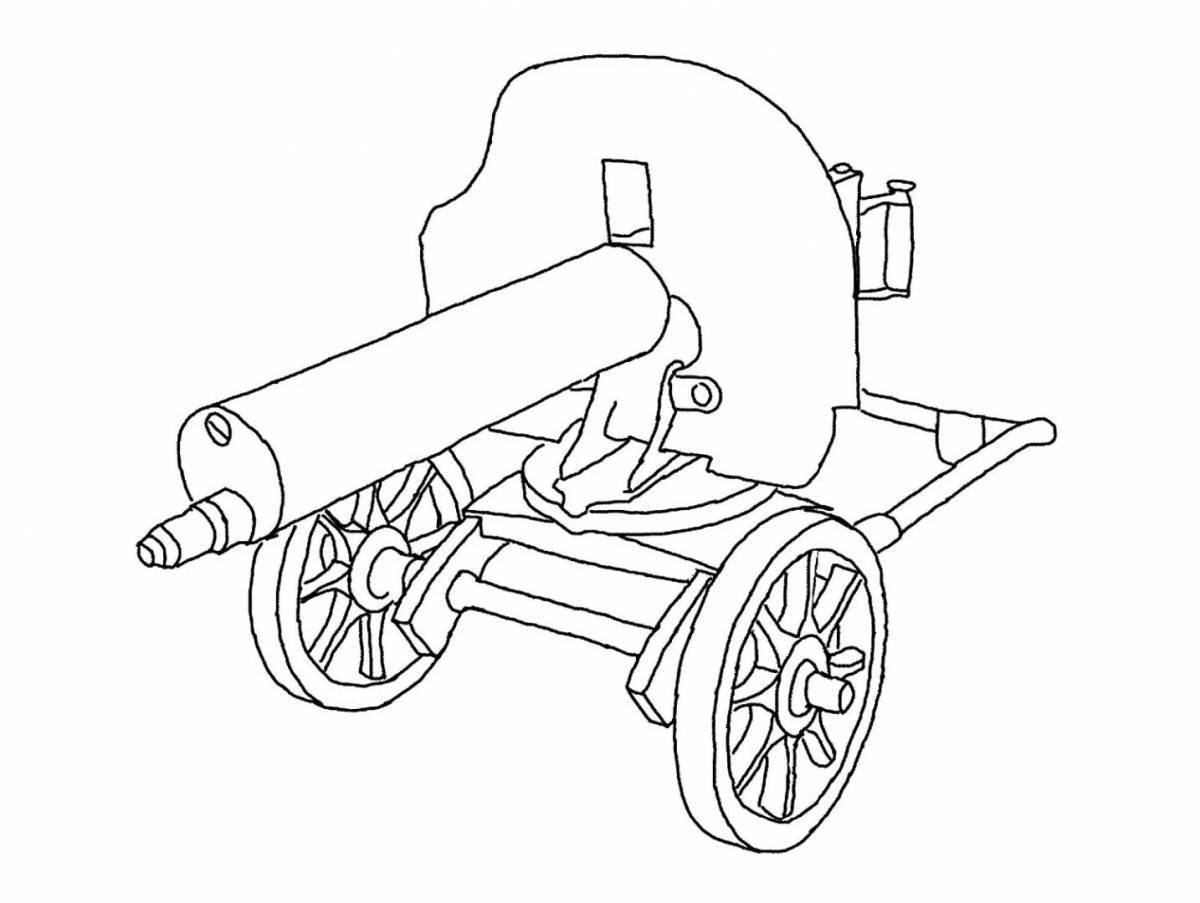 Wonderful coloring pages with weapons for boys