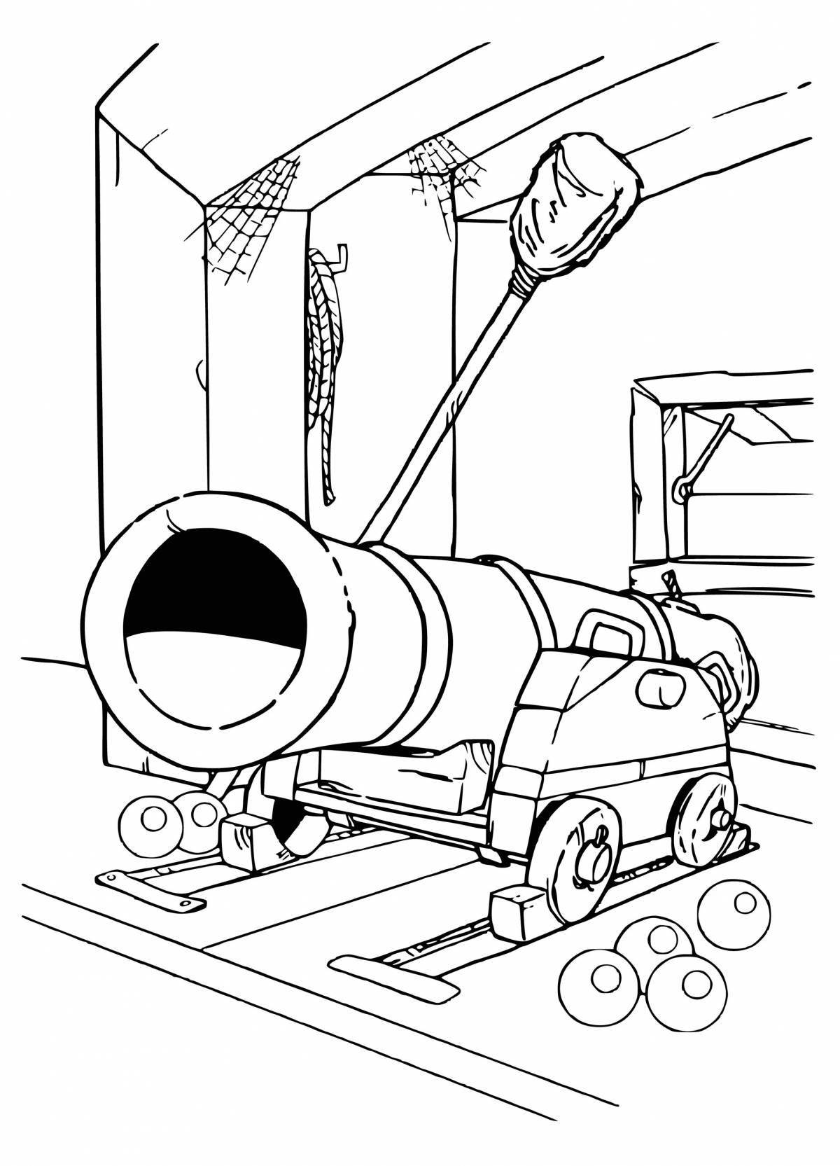Exquisite coloring pages with weapons for boys