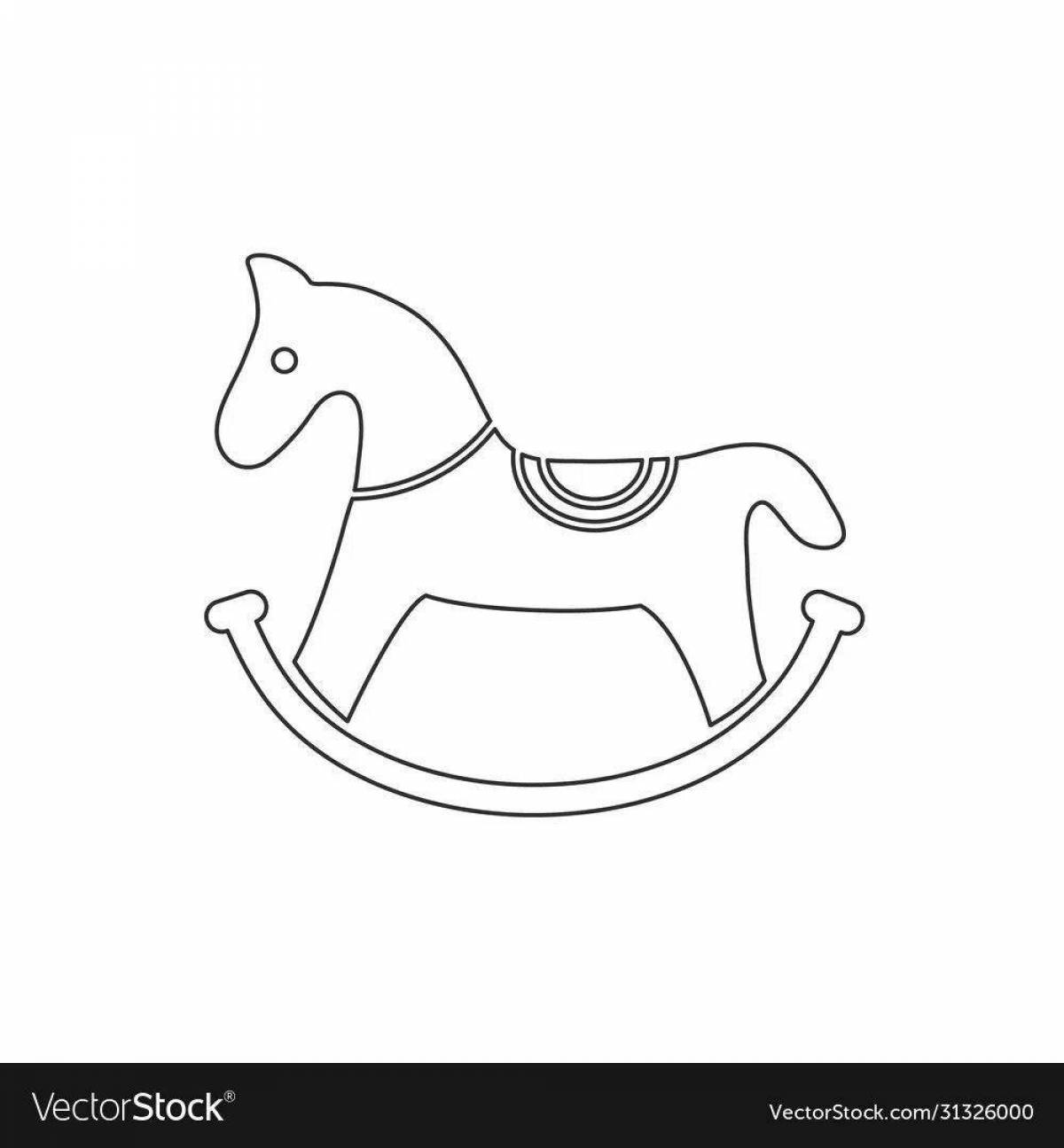 Photo Funny rocking horse coloring book for kids