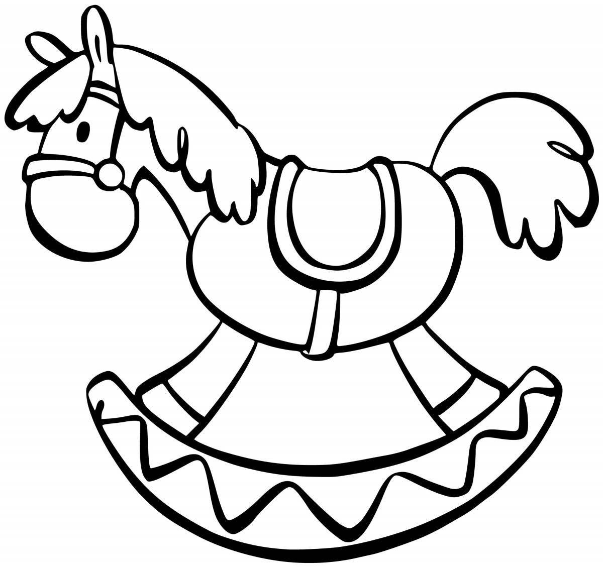 Live rocking horse coloring book for kids