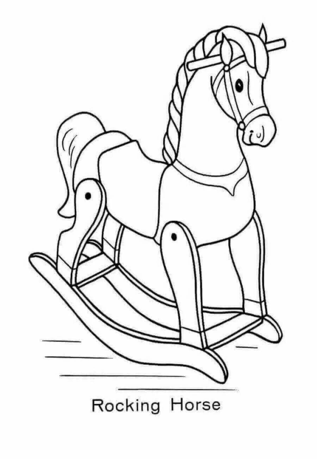 Exciting rocking horse coloring book for babies