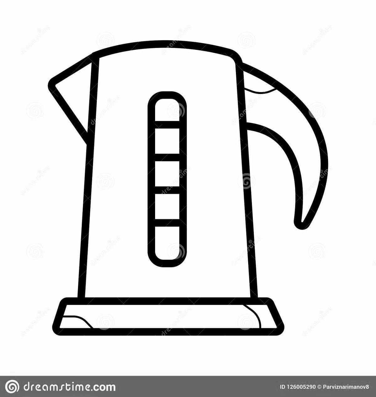 Photo Playful electric kettle coloring book for kids