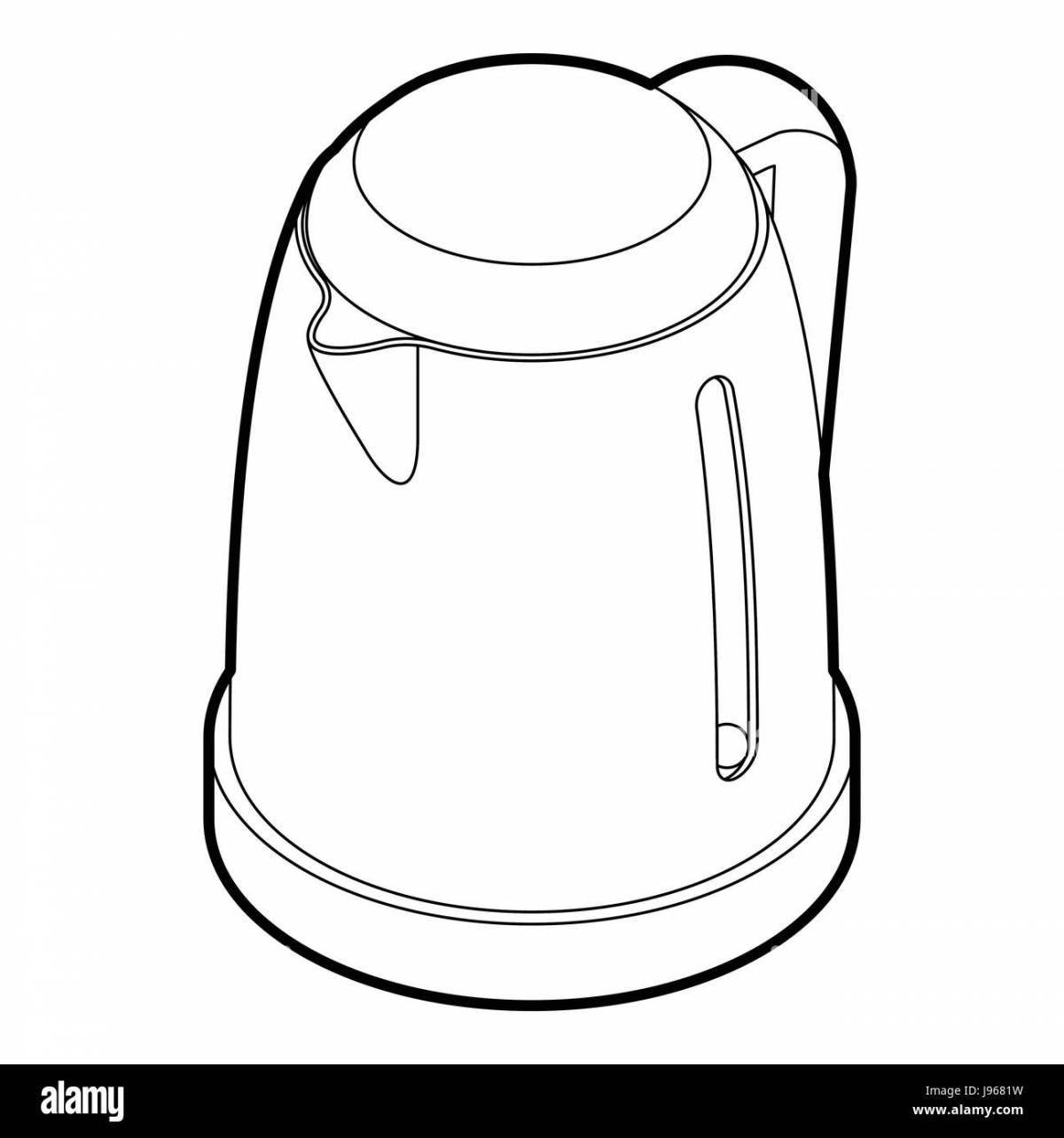 Cute coloring book with electric kettle for kids