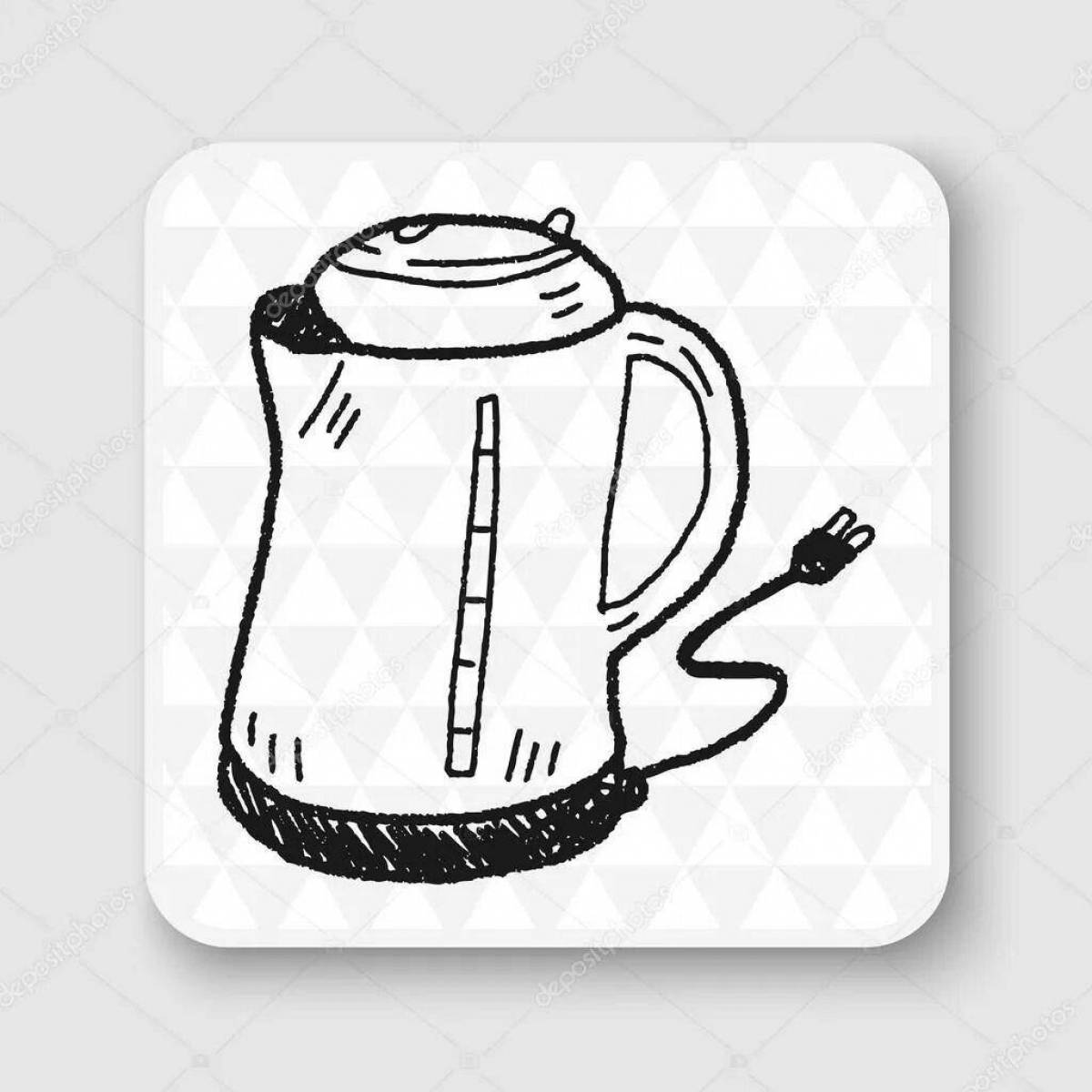 Sweet electric kettle coloring pages for kids