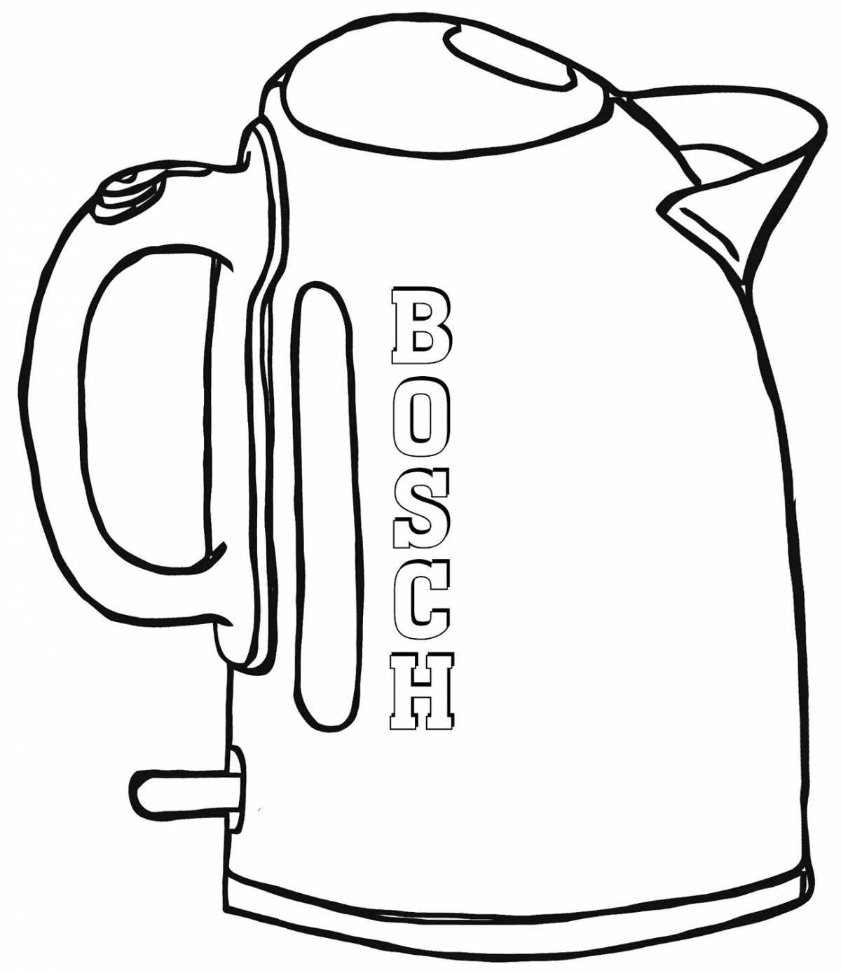 Fancy coloring electric kettle for kids