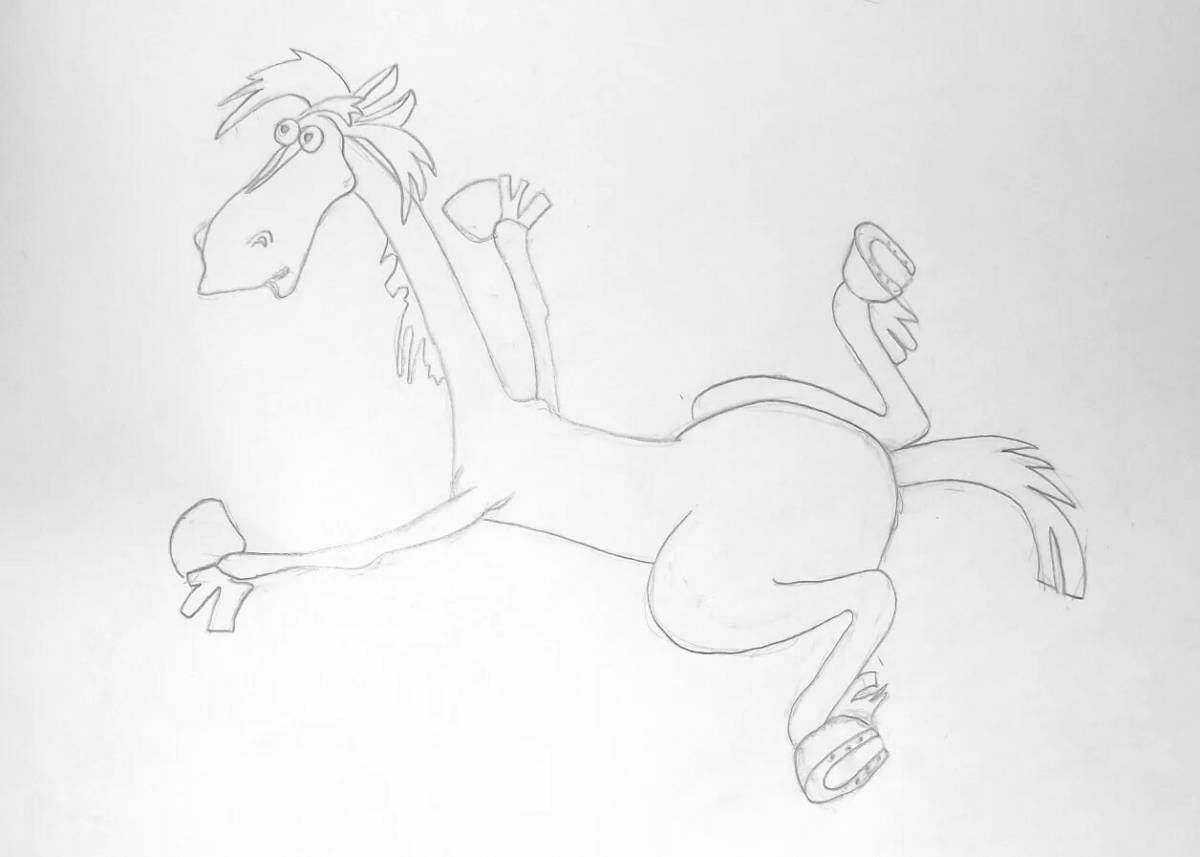 Coloring book majestic three heroes horse julius