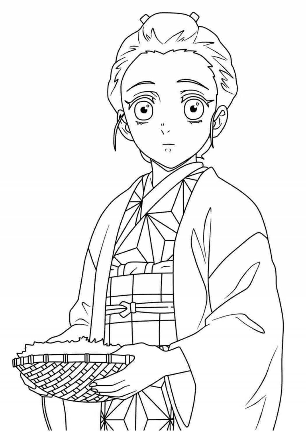 Charming nezuko coloring book