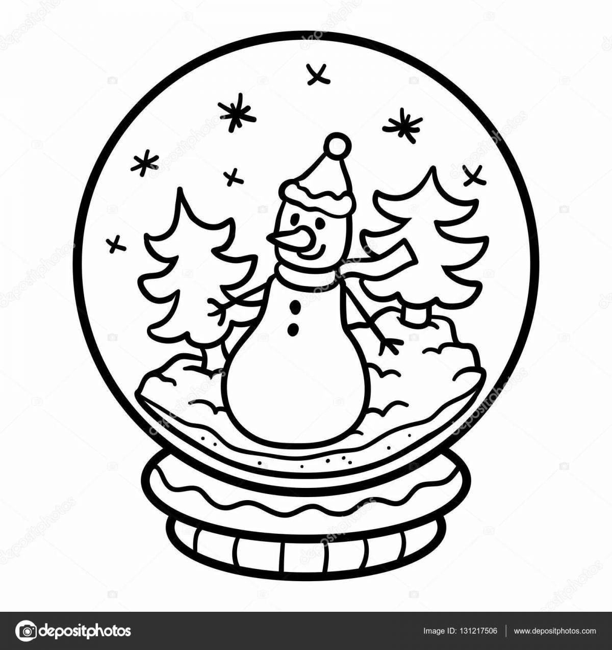 Shiny Christmas ball with snow