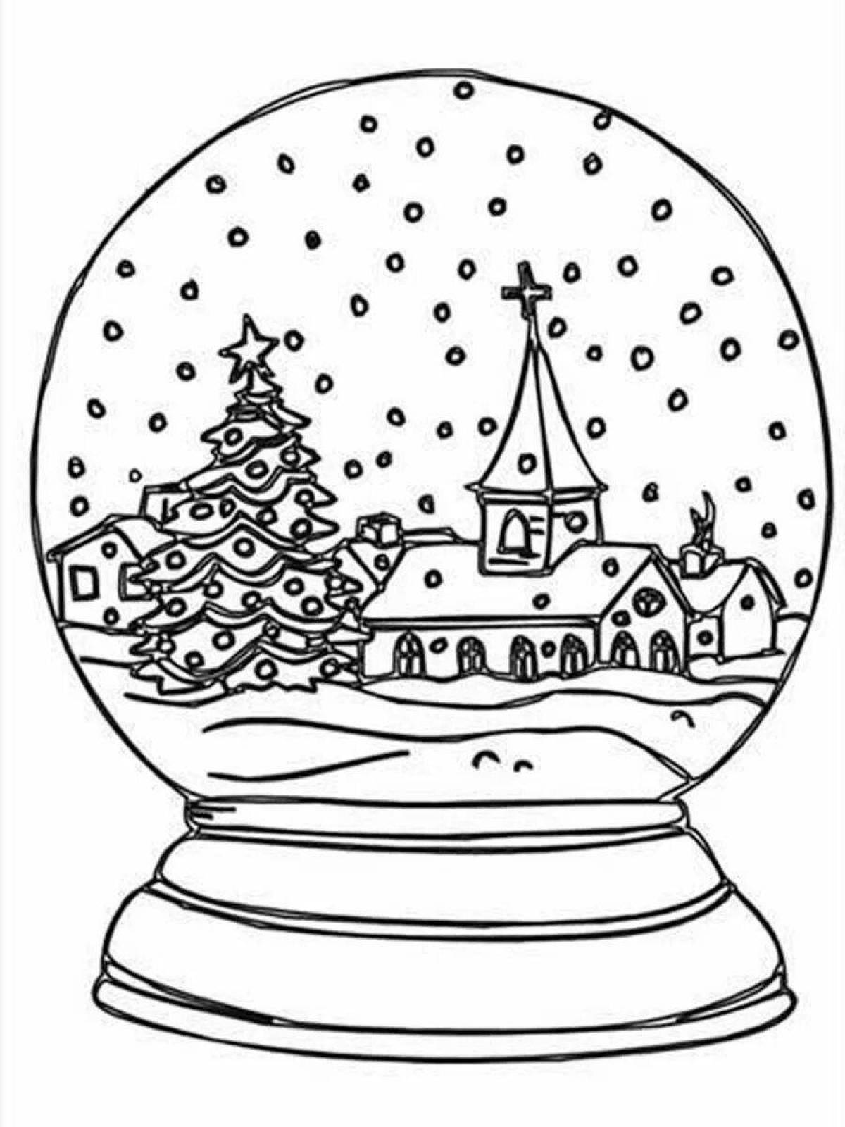 Christmas ball with snow #8