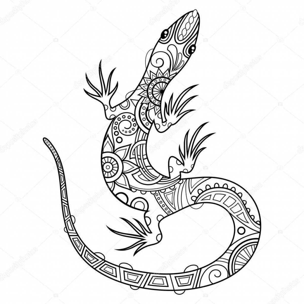 Exalted coloring page copper mountain lizard