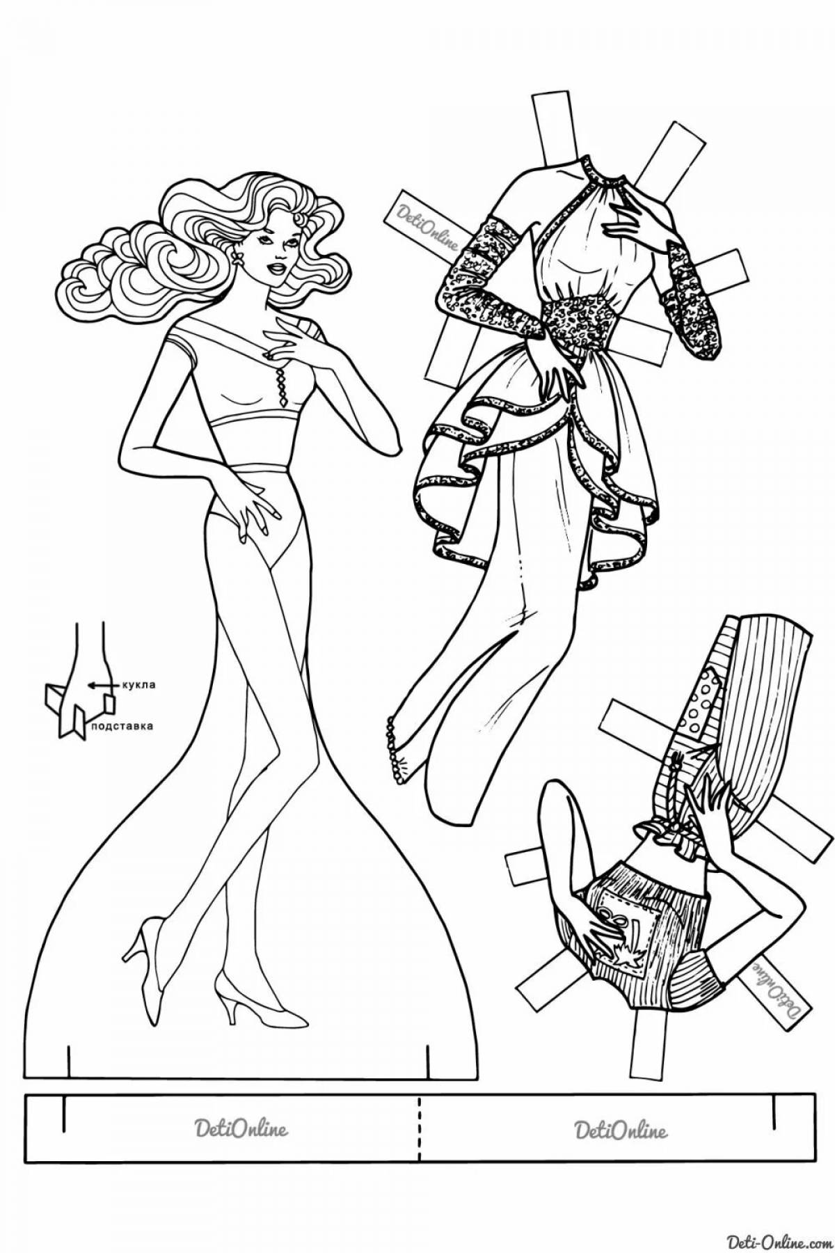 Photo Shiny barbie doll in clothes