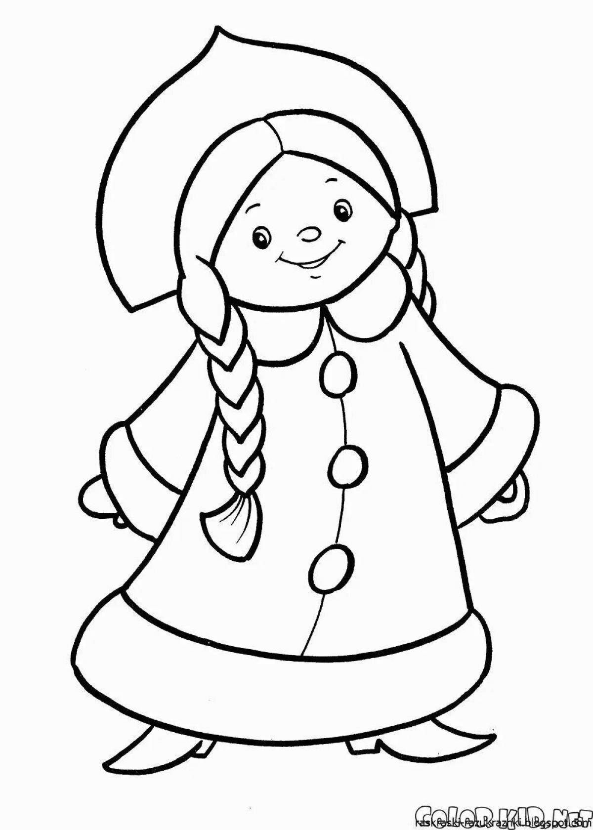 Comic Christmas coloring Snow Maiden
