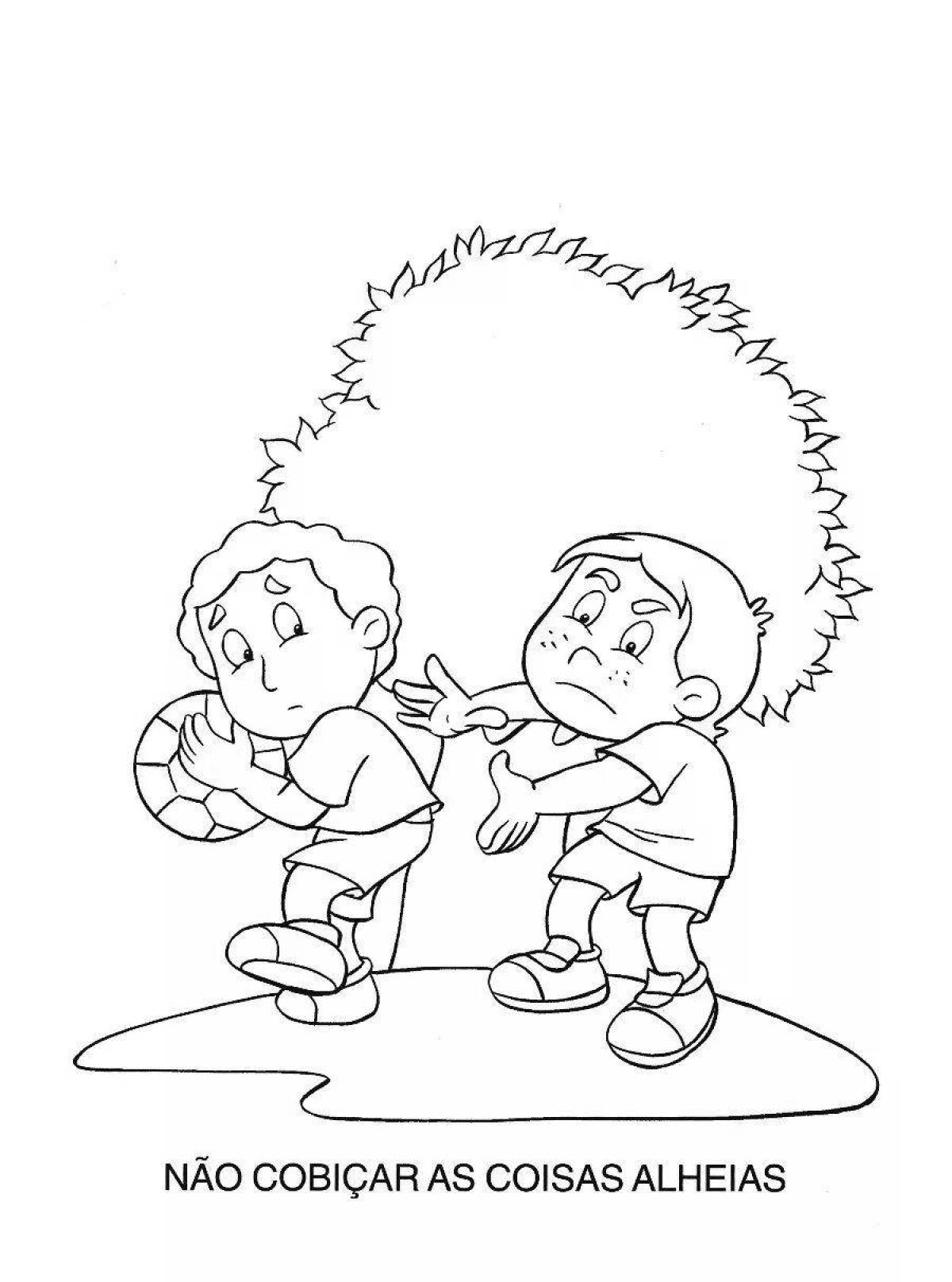 Joyful coloring of good and bad deeds