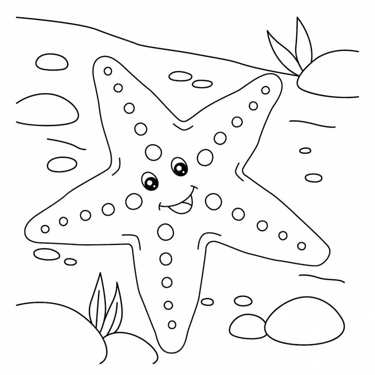 Bright starfish coloring book for kids