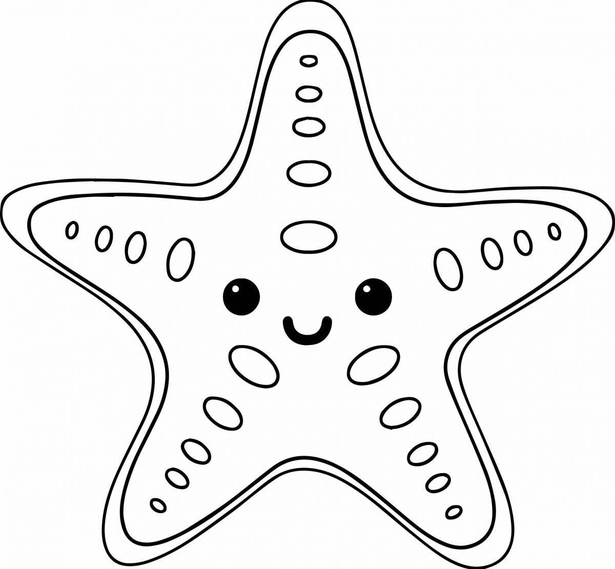 Радостная морская звезда раскраски для детей