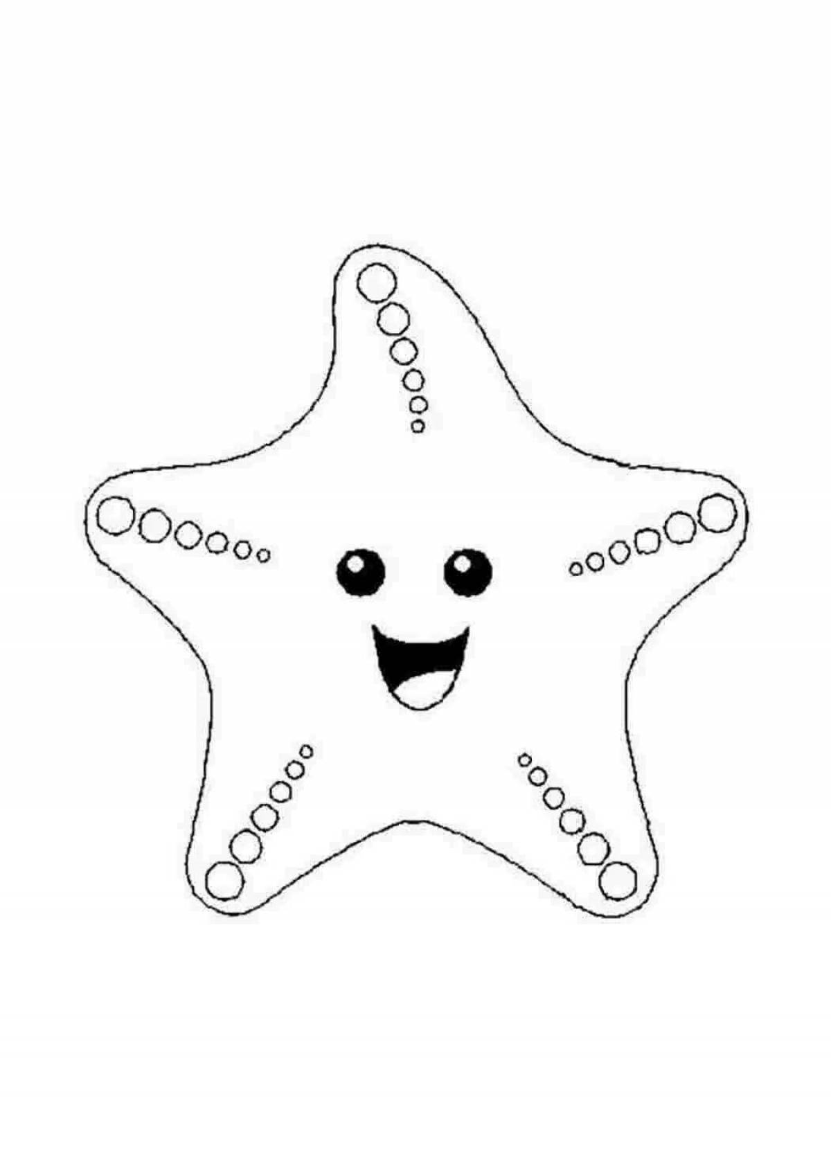 Playful starfish coloring pages for kids