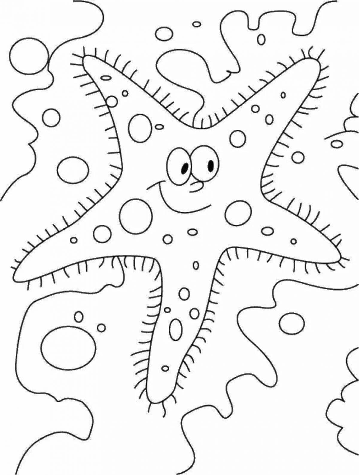 Charming starfish coloring book for kids