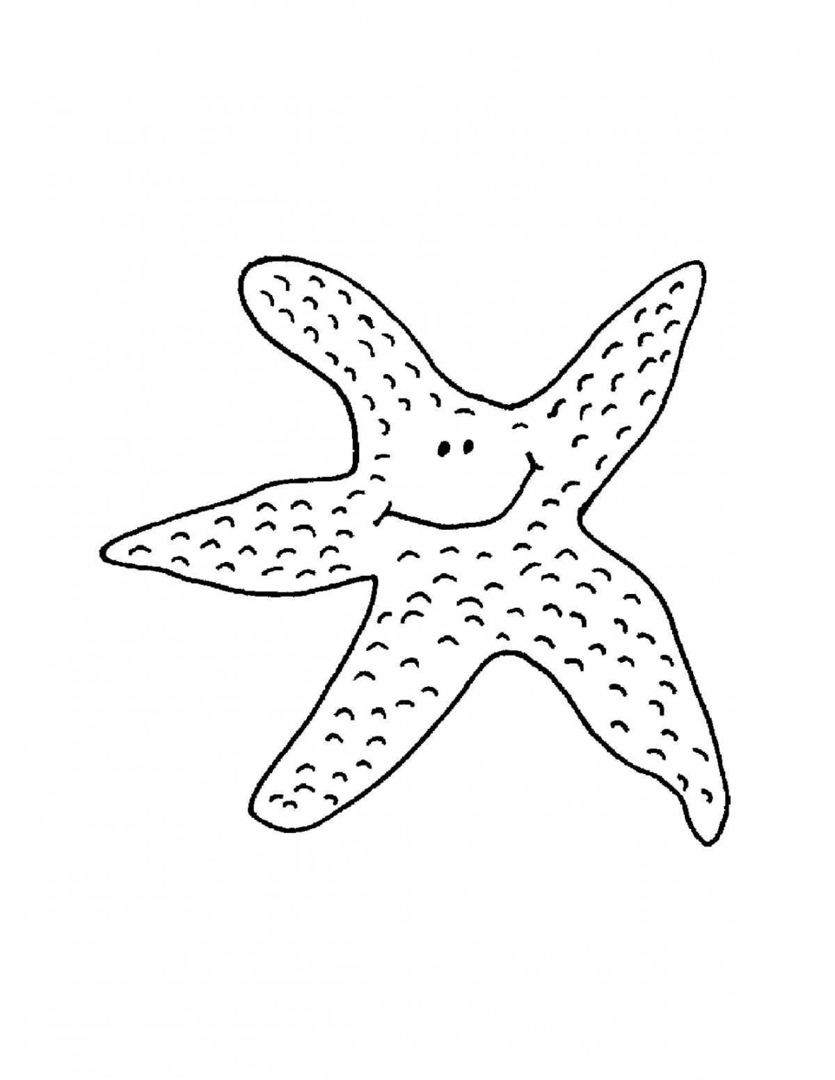 Выдающаяся раскраска морская звезда для детей