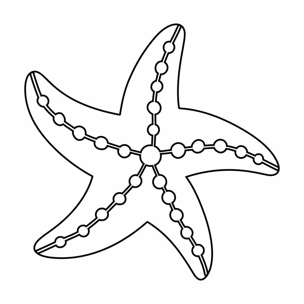 Блестящая морская звезда раскраски для детей