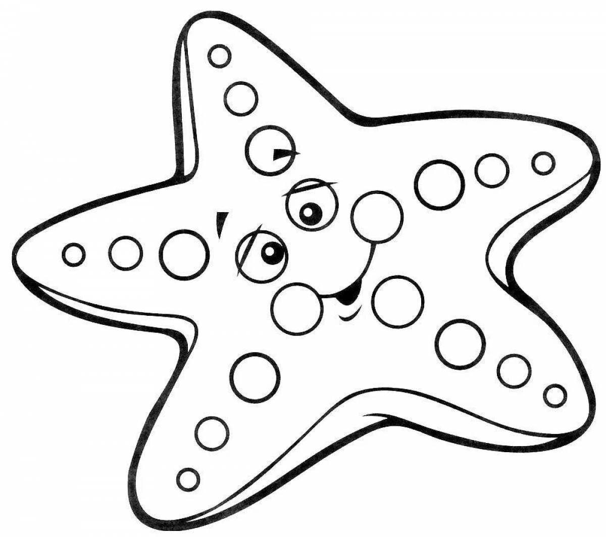 Glamourous starfish coloring book for kids