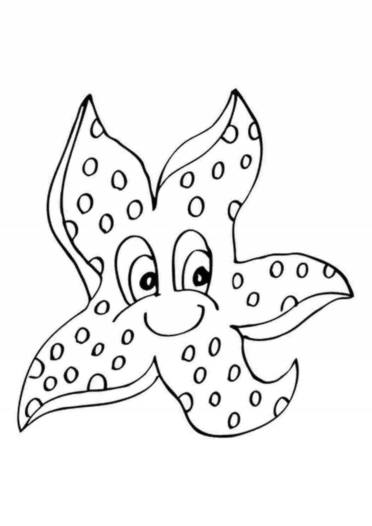 Захватывающая раскраска морская звезда для детей