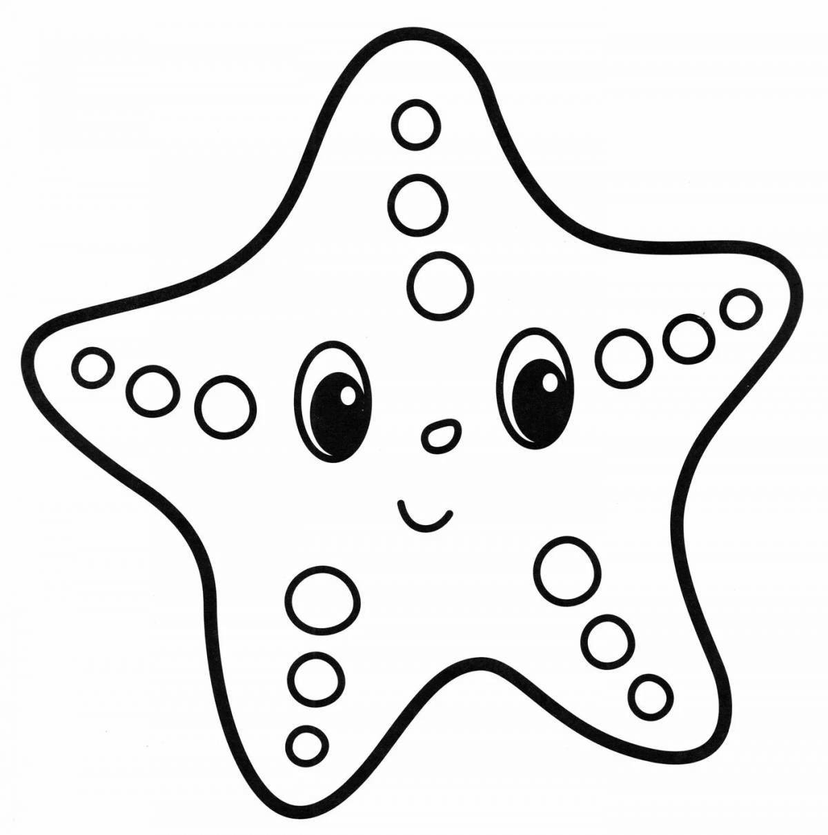 Раскраска экзотическая морская звезда для детей