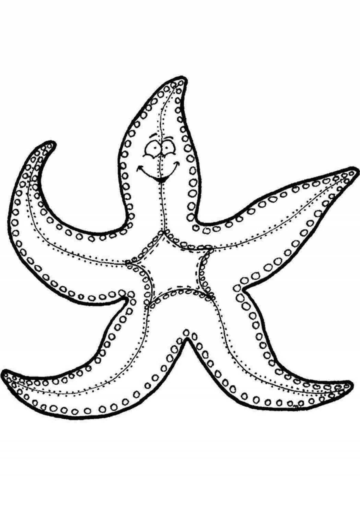Уникальная раскраска морская звезда для детей