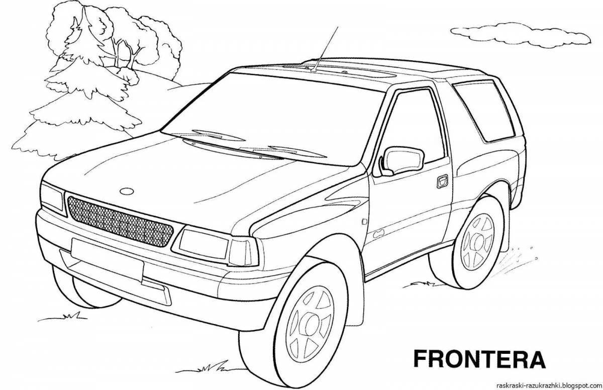 Colorful car coloring book for kids