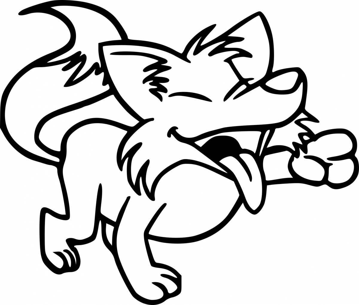 Radiant coloring page wolf drawing for kids