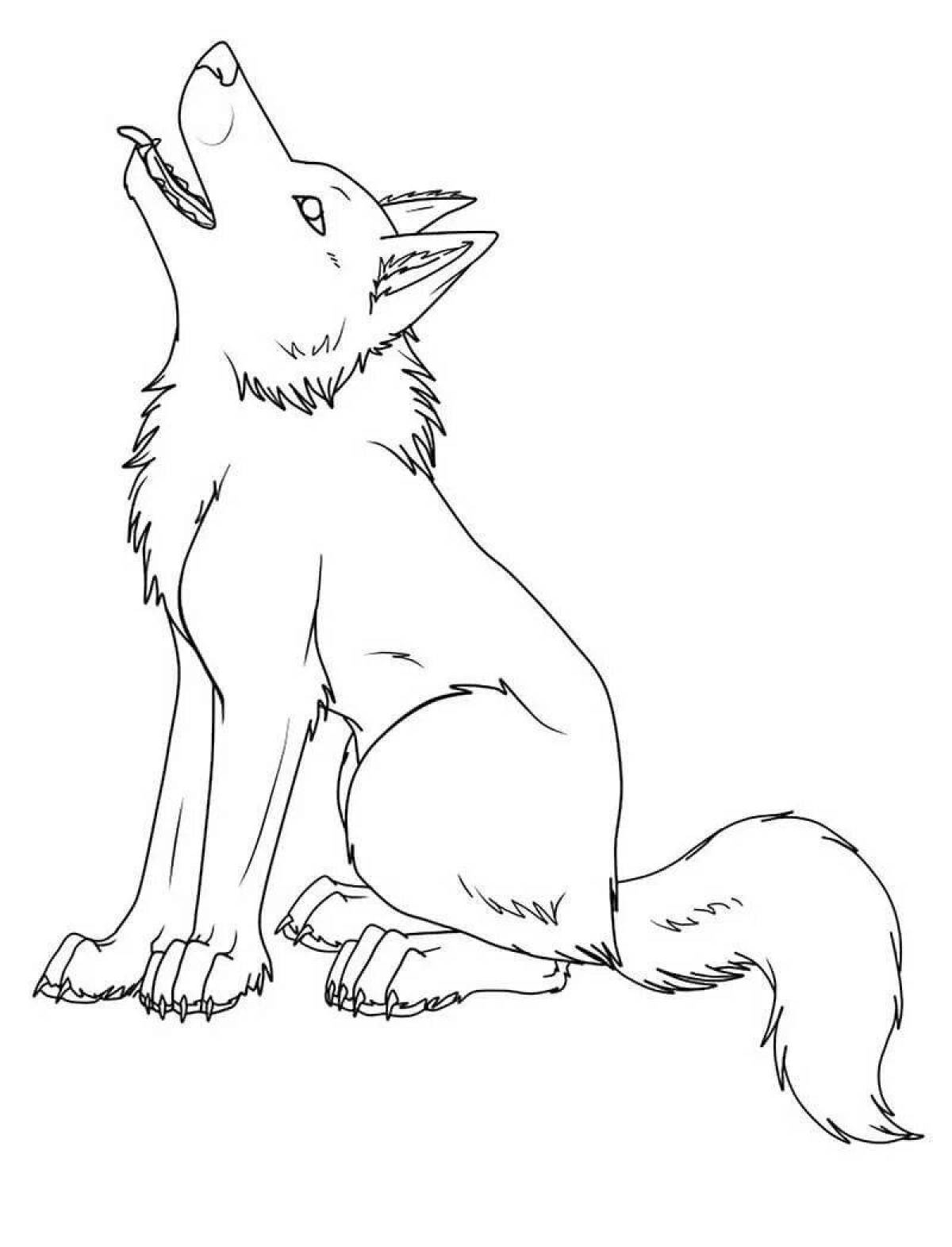 Adorable wolf coloring book for kids