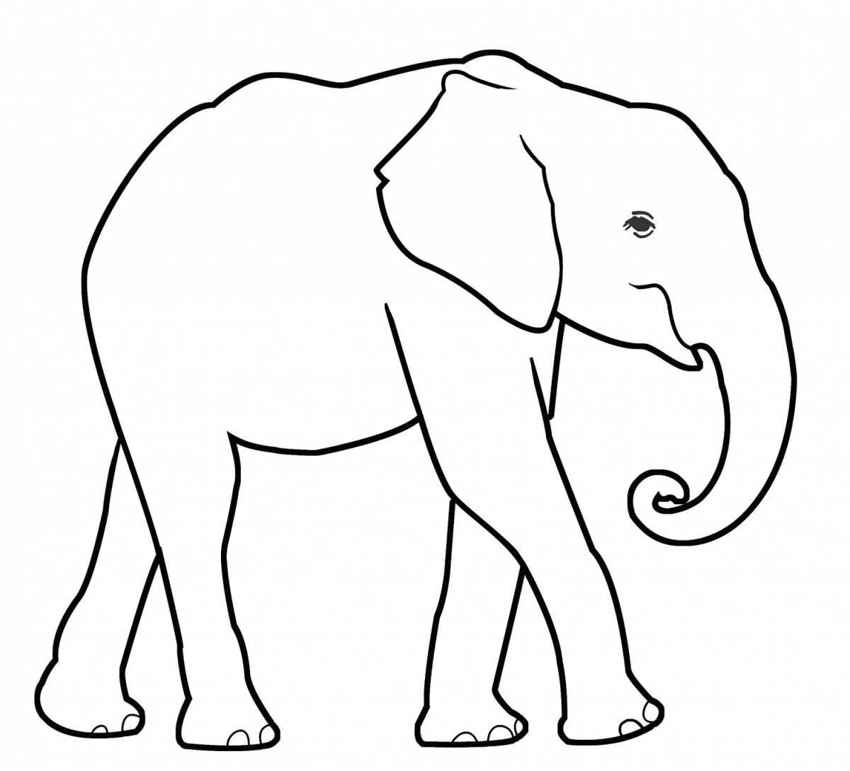Радостный африканский слон раскраска