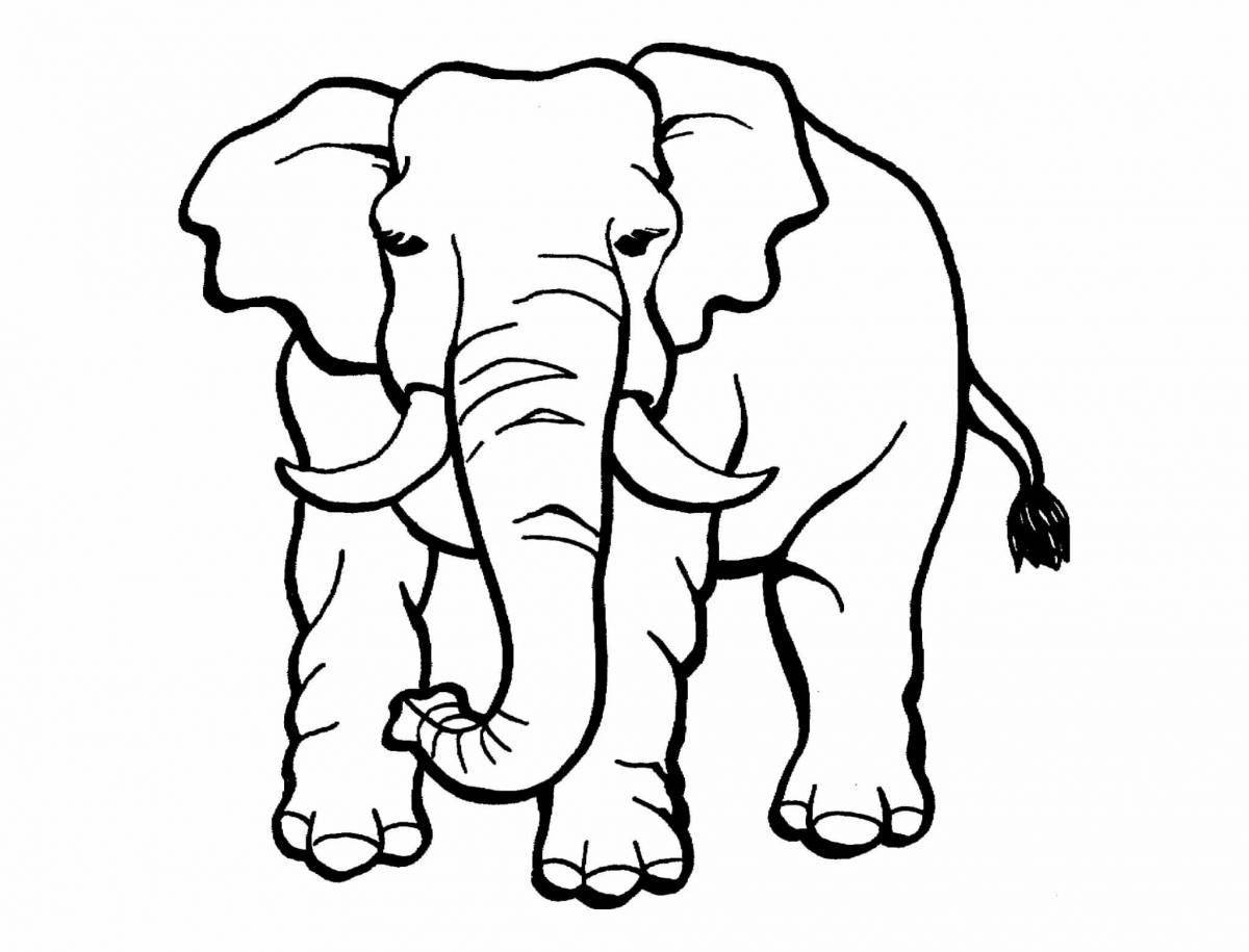 Rampant African Elephant Coloring Page