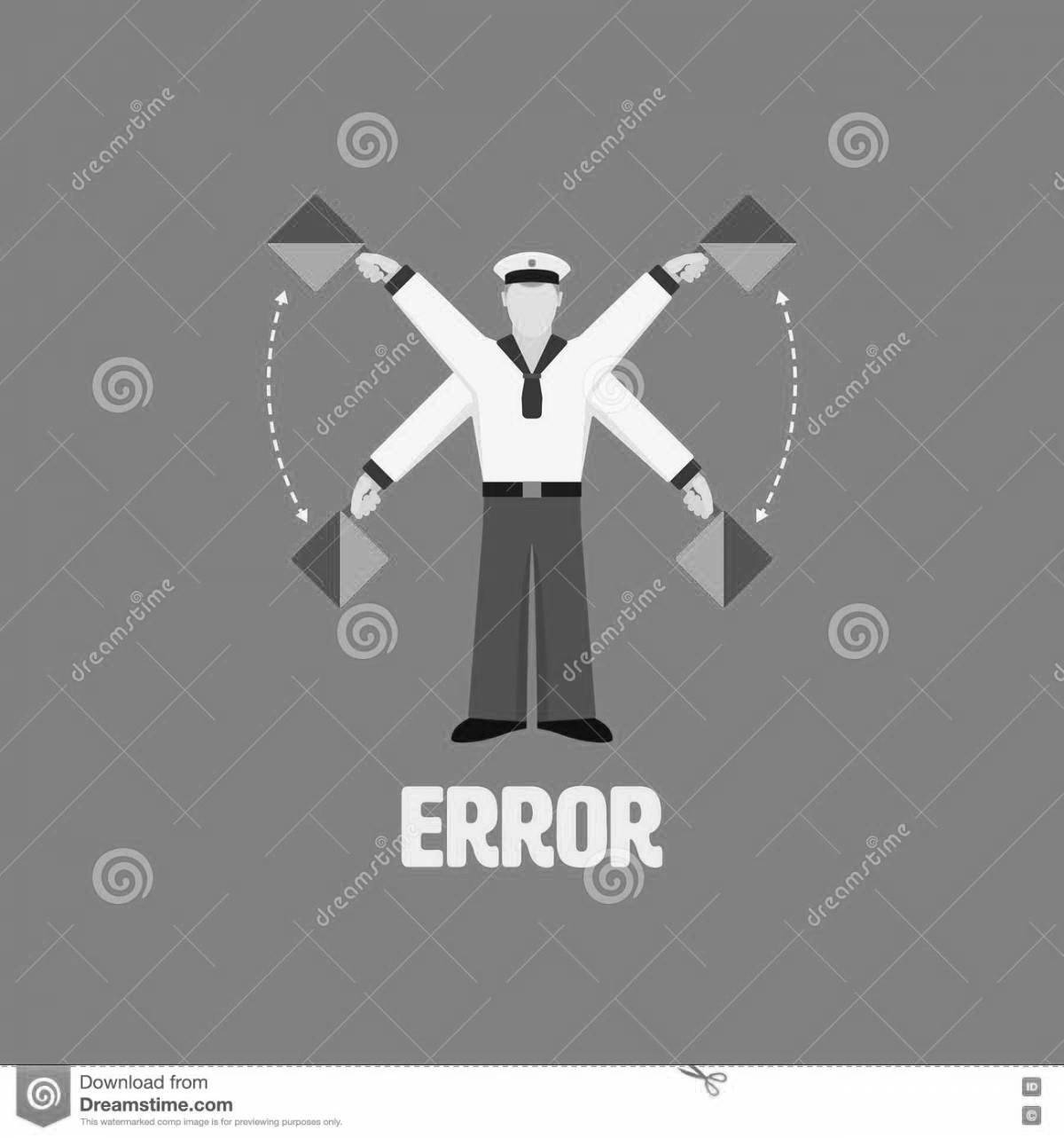 Fun coloring sailor with signal flags