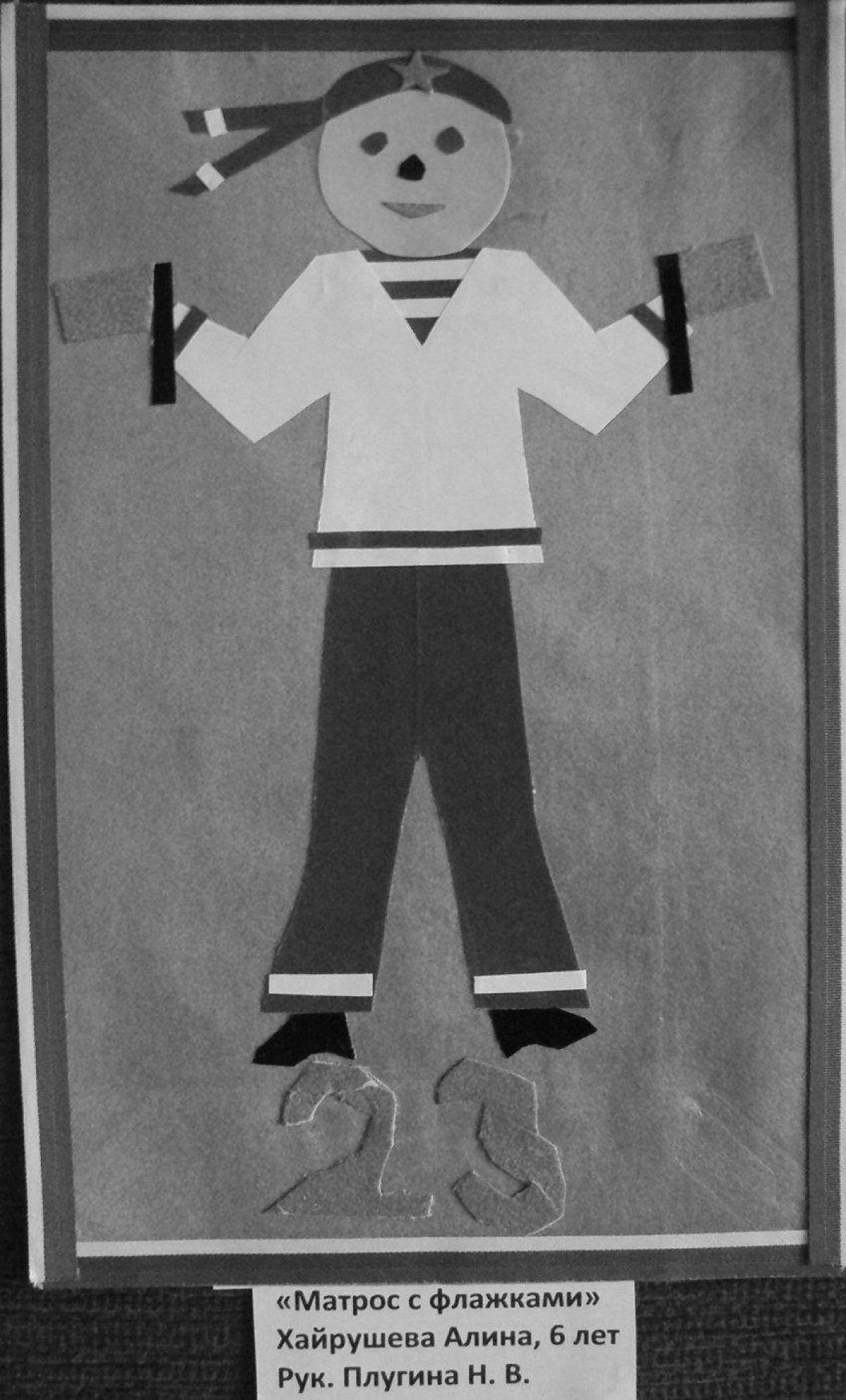 Dazzling coloring sailor with signal flags