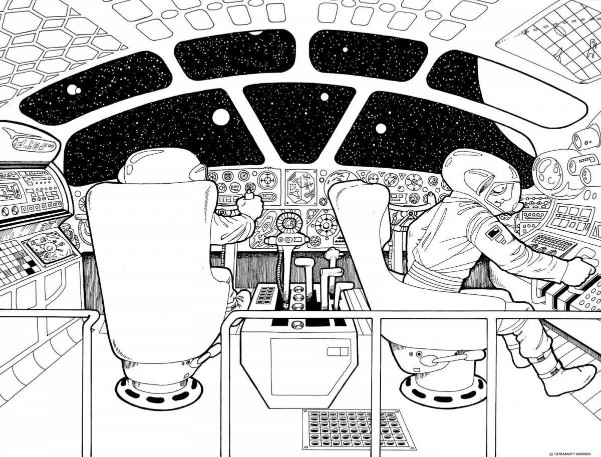 Coloring Page of Spaceship Among Us
