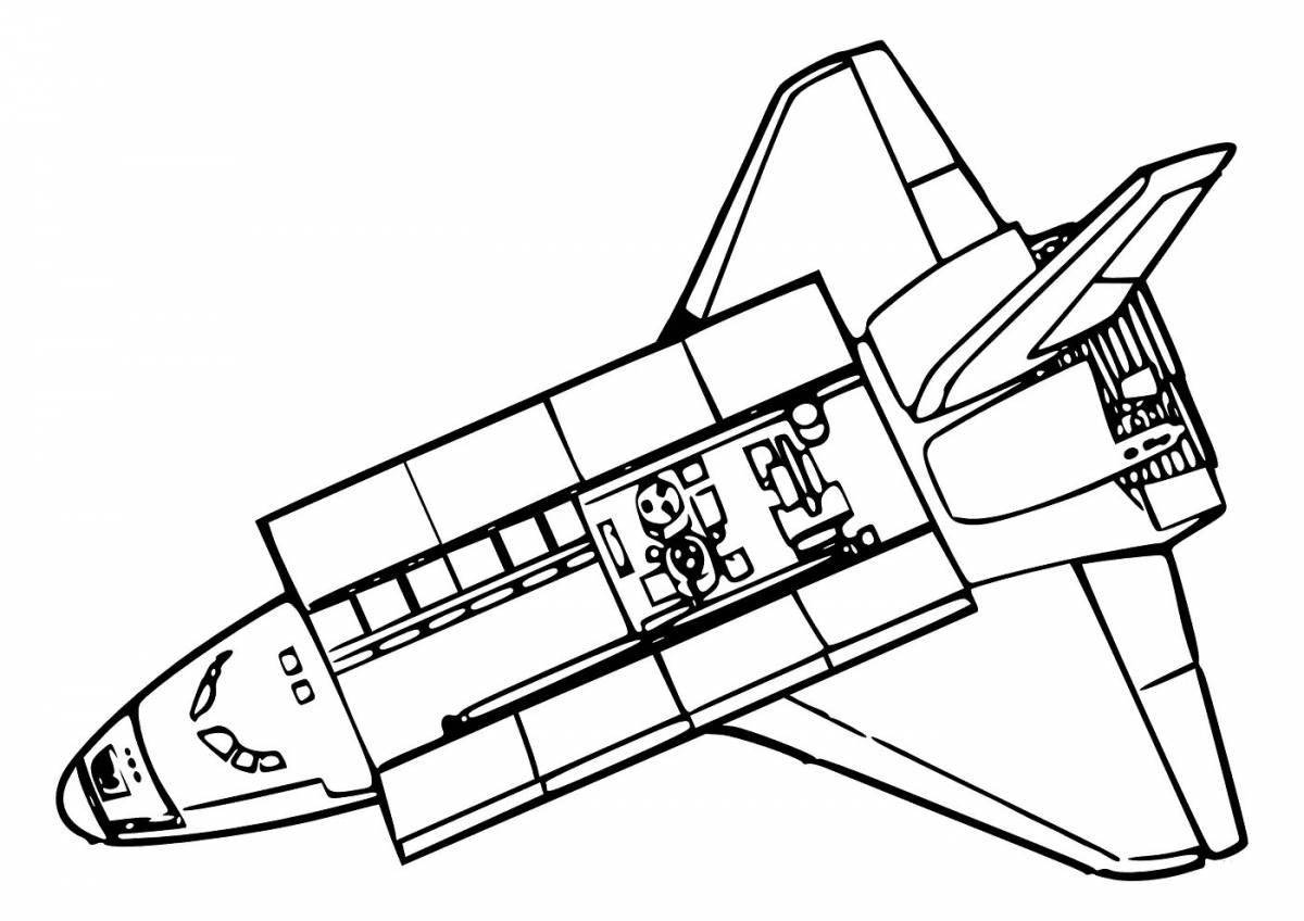Яркая страница раскраски космического корабля среди нас