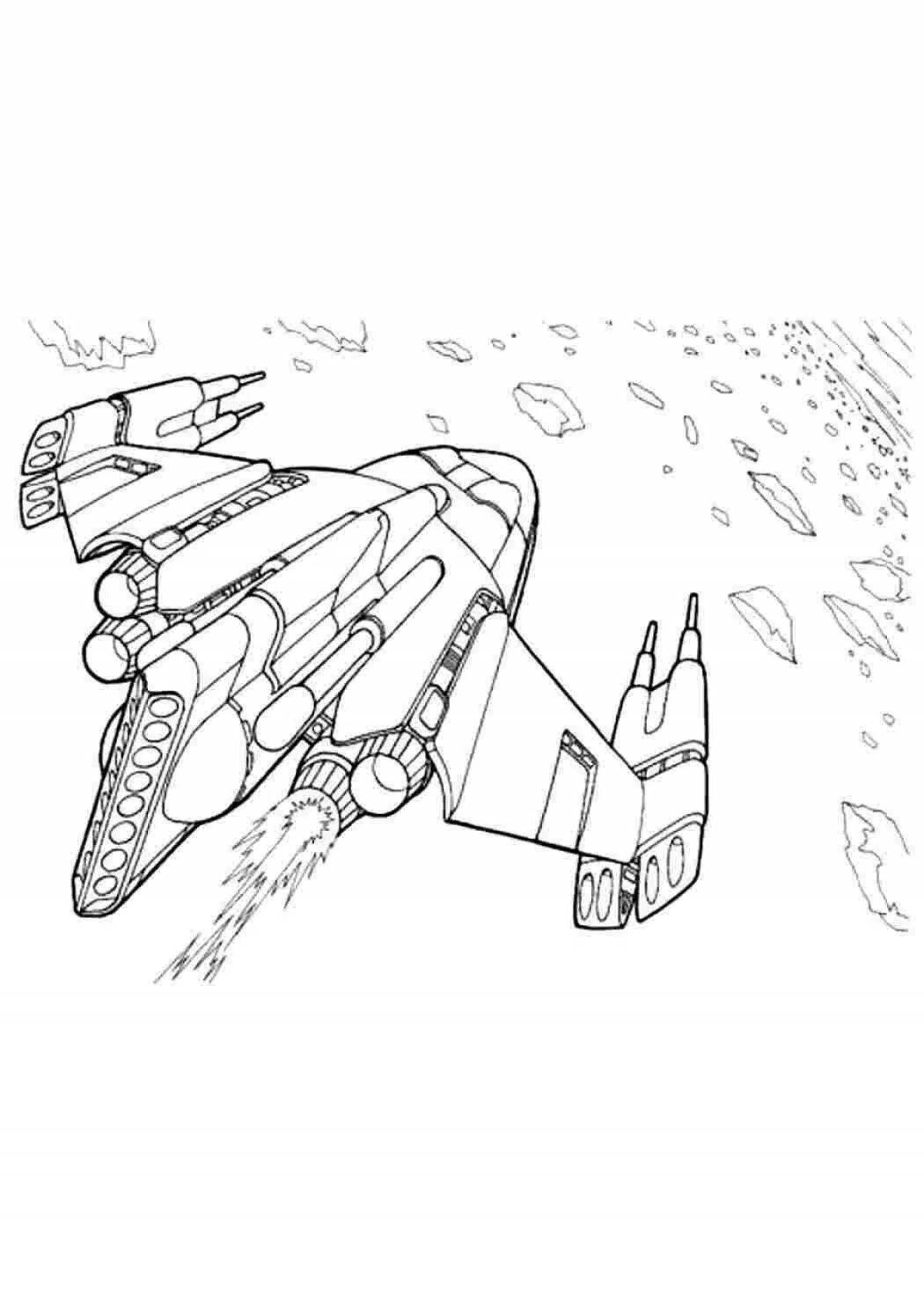 Joyful among us spaceship coloring page