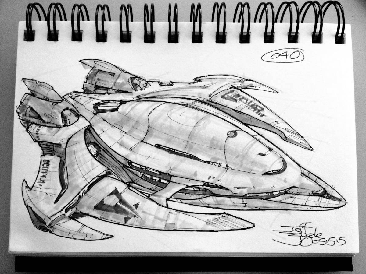 Coloring page outstanding spaceship among us